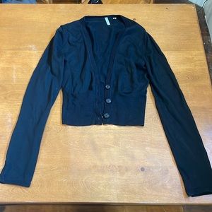 Iisli 100% Wool Button Down Cardigan Sweater Black size Large
